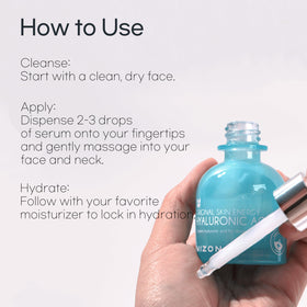 MIZON Hyaluronic Acid 100 Serum glow concept on skin