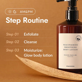 MIZON Niacinamide Smoothing Body Lotion vitamin C for brightening and even tone.