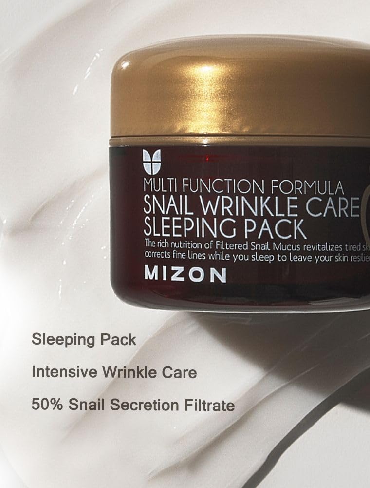 MIZON Sleeping Pack application visual suggests overnight treatment before bed.