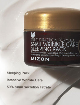 MIZON Sleeping Pack application visual suggests overnight treatment before bed.