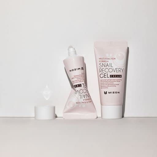 MIZON snail mucin gel cream packaging in clean design suggests safe, irritation-free regimen.