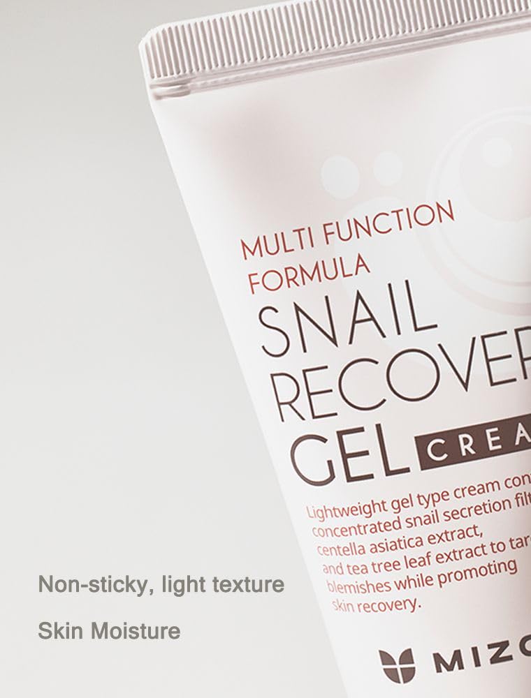 MIZON Snail Recovery Gel Cream texture close-up showing lightweight, quick-absorbing moisture.