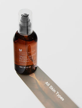 MIZON Snail Repair Intensive Essence contains Centella asiatica for gentle calming support.