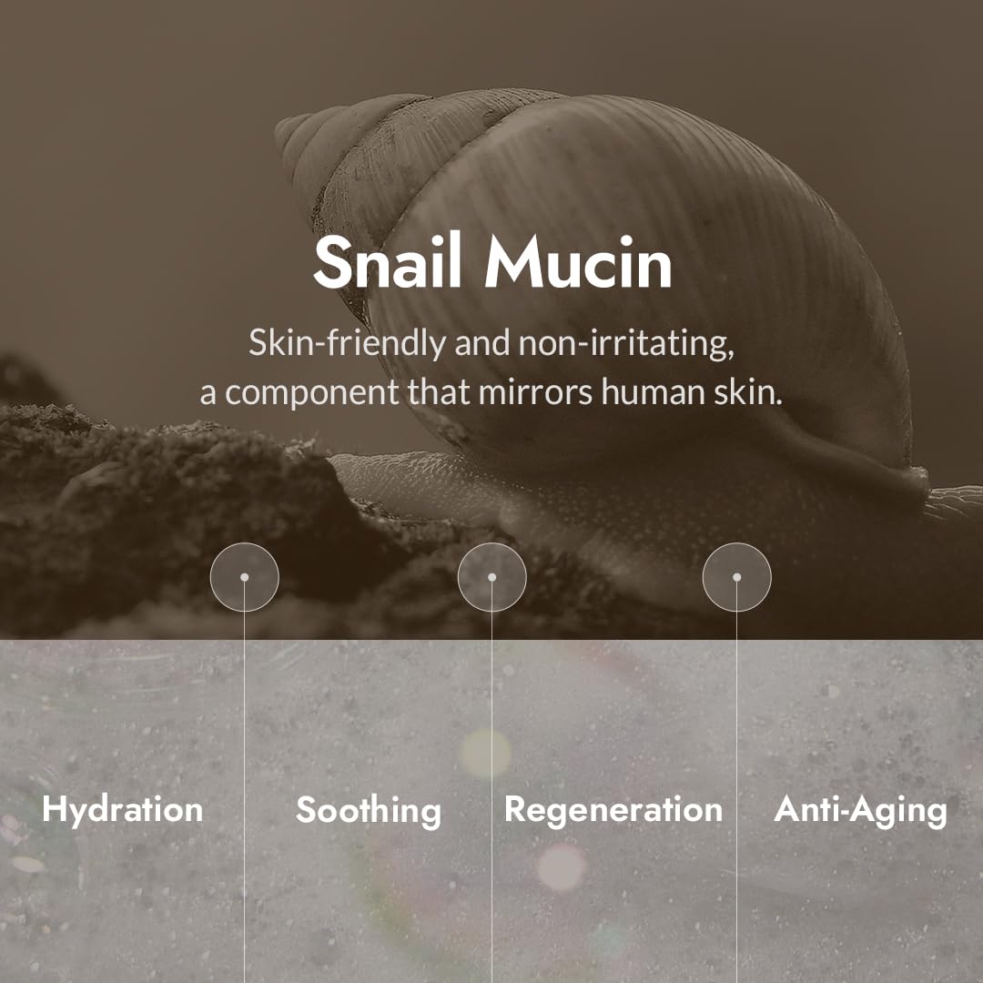 Snail mucin filtrate visible in cleansing routine