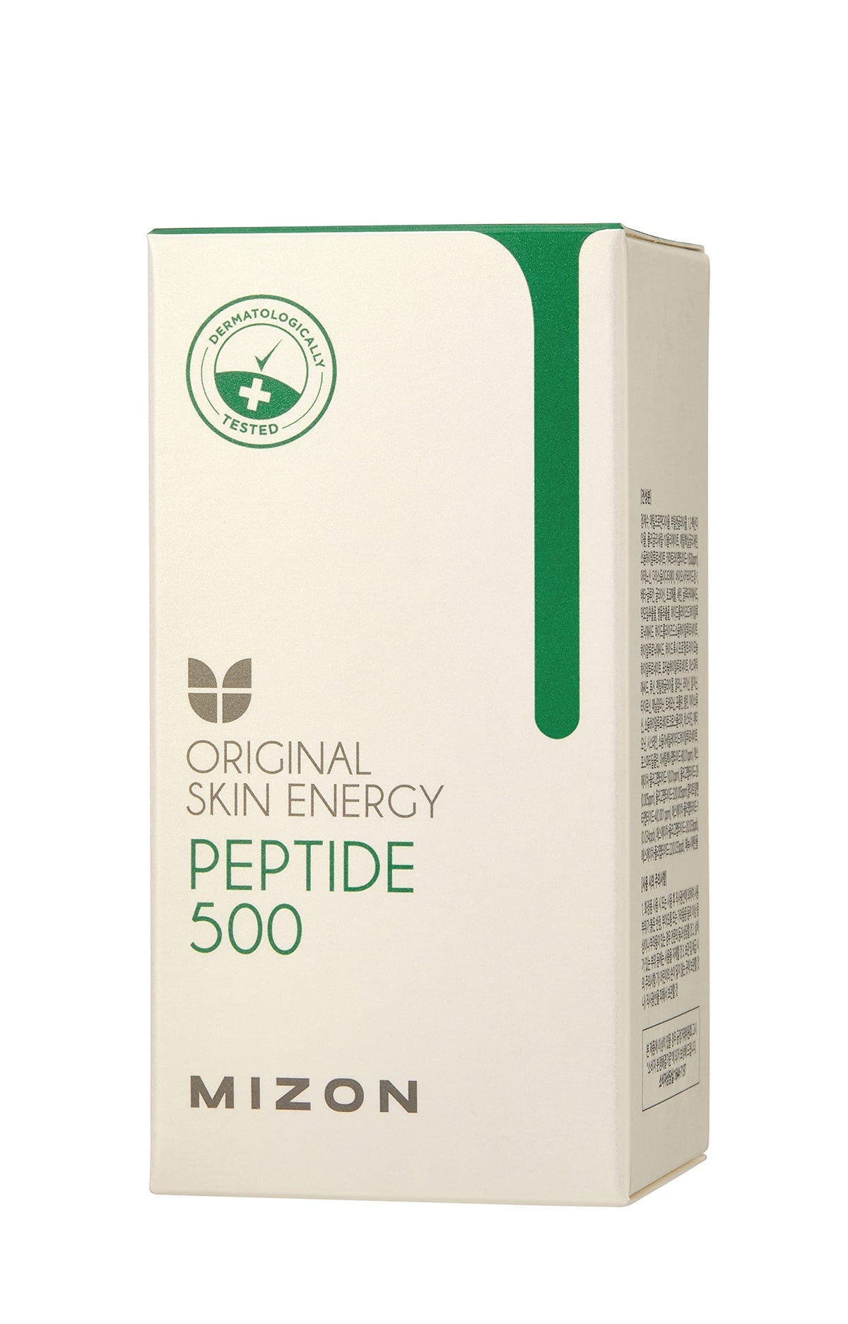 MIZON Peptide 500 droplets on hand illustrating smooth application and moisture
