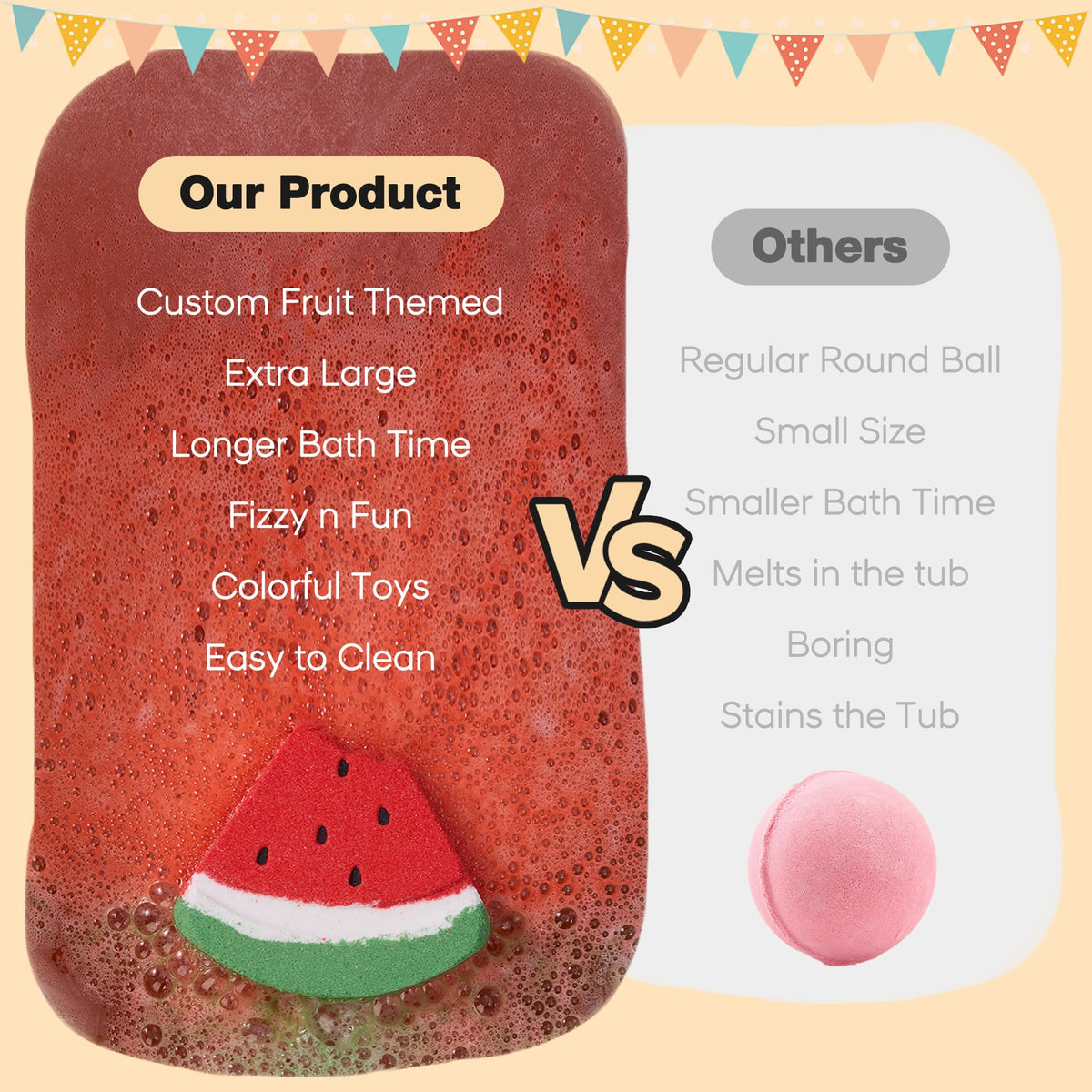 MJ Moijoy bath bombs reveal a surprise toy as they dissolve.