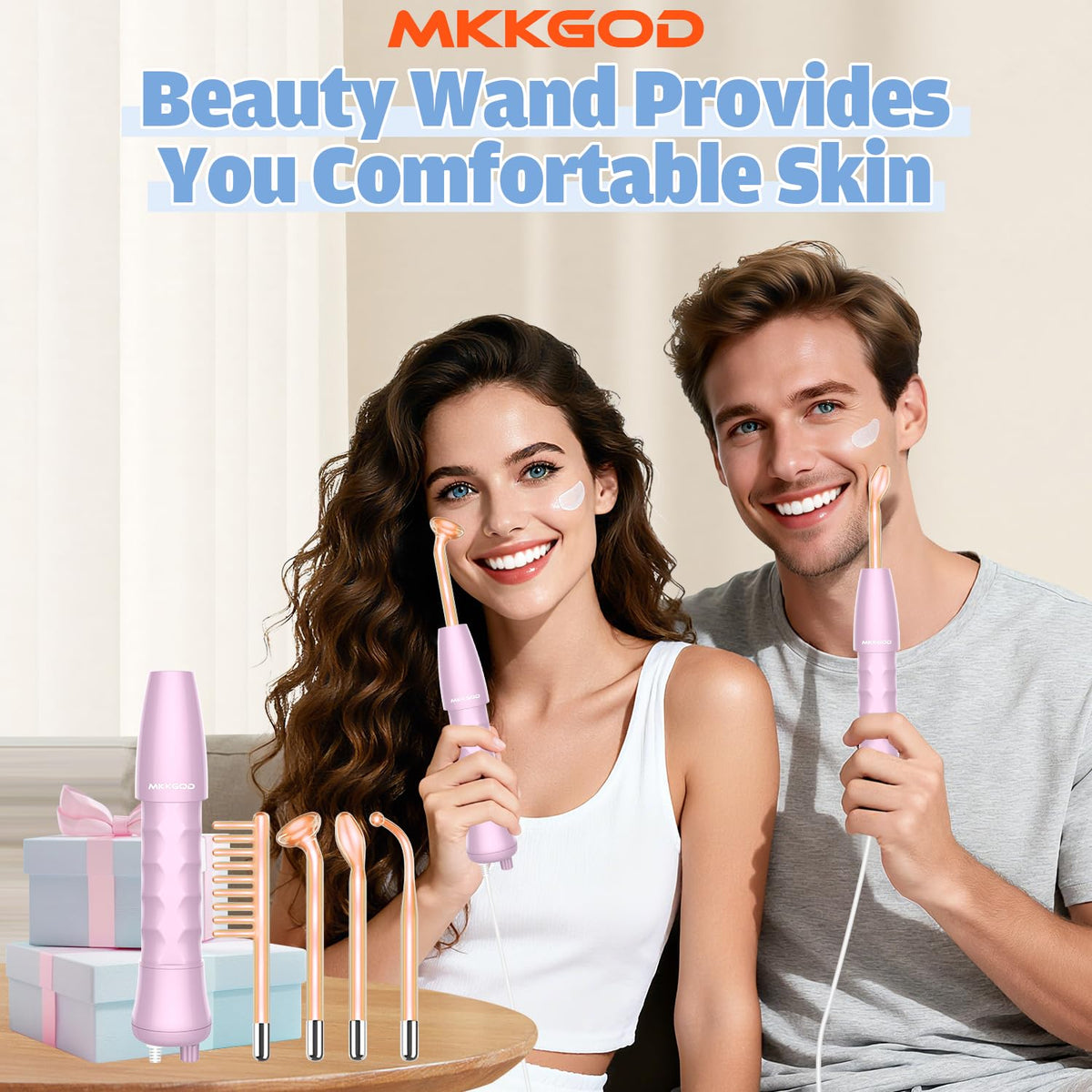 MKKGOD portable skin wand image in home scene suggesting everyday use