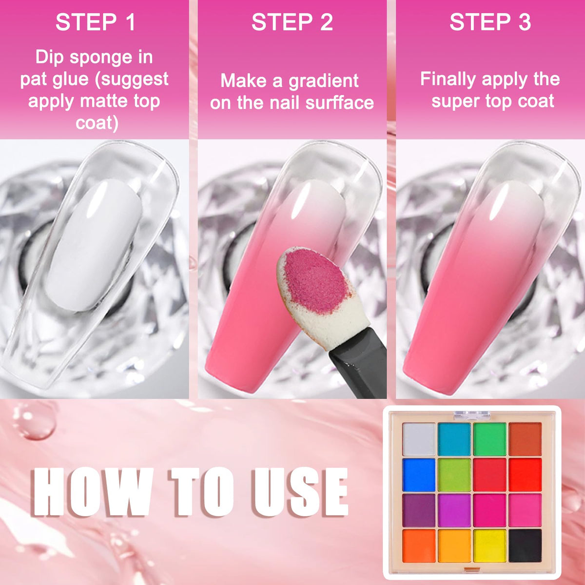 MKNZOME glitter nail pigment for sparkling accents and aurora-inspired finishes.