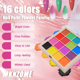 MKNZOME ombre nail art powder for seamless transitions and glossy effects on nails.