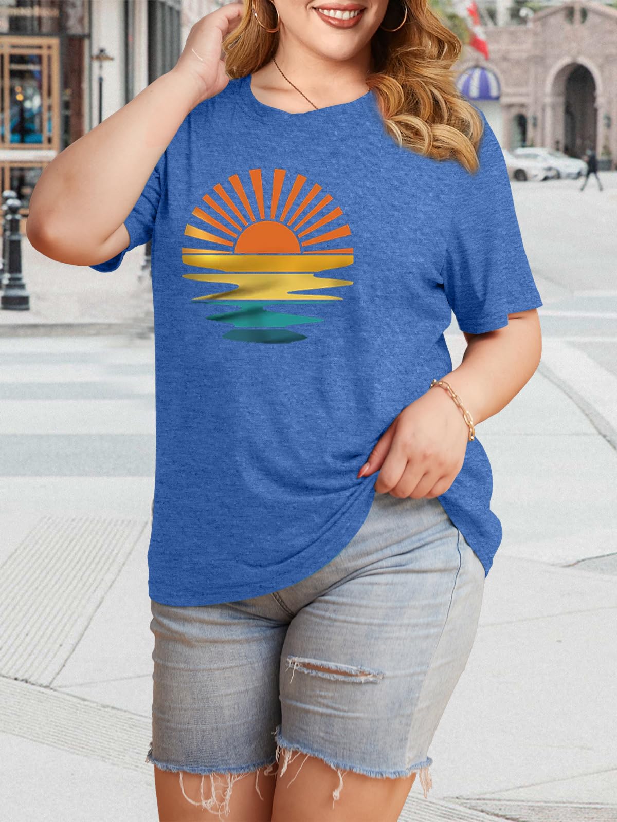 MK Shop Limited Sunrise Sunset T Shirt fabric close up showing soft texture and comfort