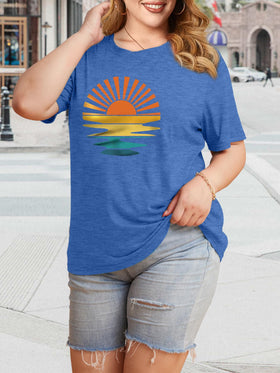 MK Shop Limited Sunrise Sunset T Shirt fabric close up showing soft texture and comfort