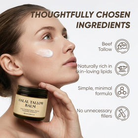MKSUVGQ Halal Tallow Balm ideal for face application.