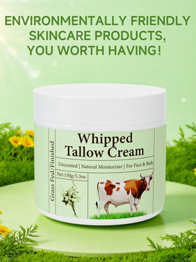 Mkzea grass-fed beef tallow closeup texture showing natural moisturizing oils.