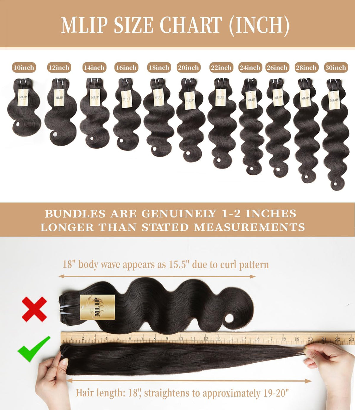 MLIP Raw Indian Hair Body Wave double-weft detail for extended lifespan