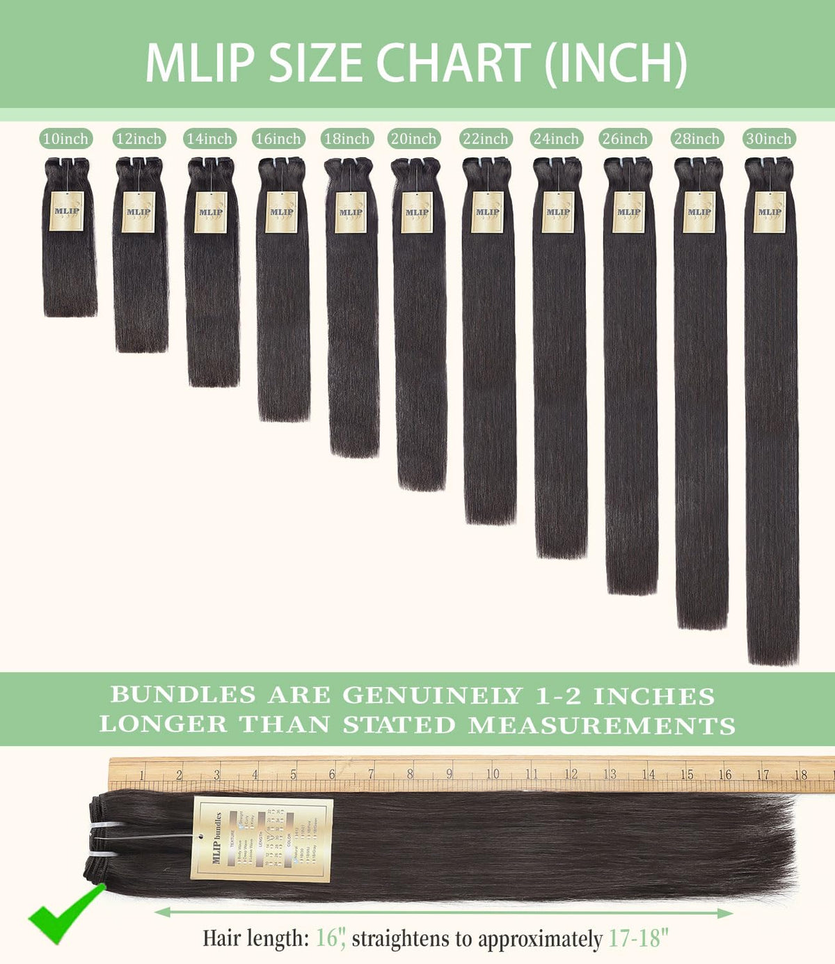 MLIP raw Indian hair bundles 20-inch straight silky shine for styling.