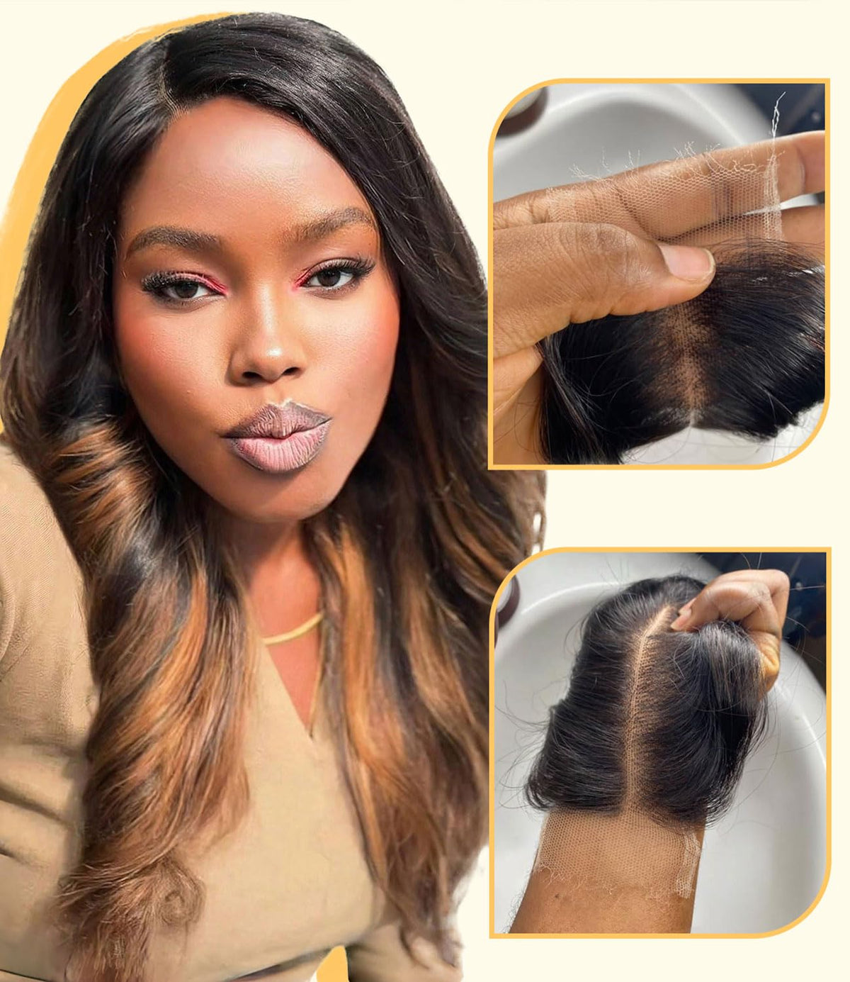 Mlip skinlike HD lace melt close-up demonstrates skin blending and natural look