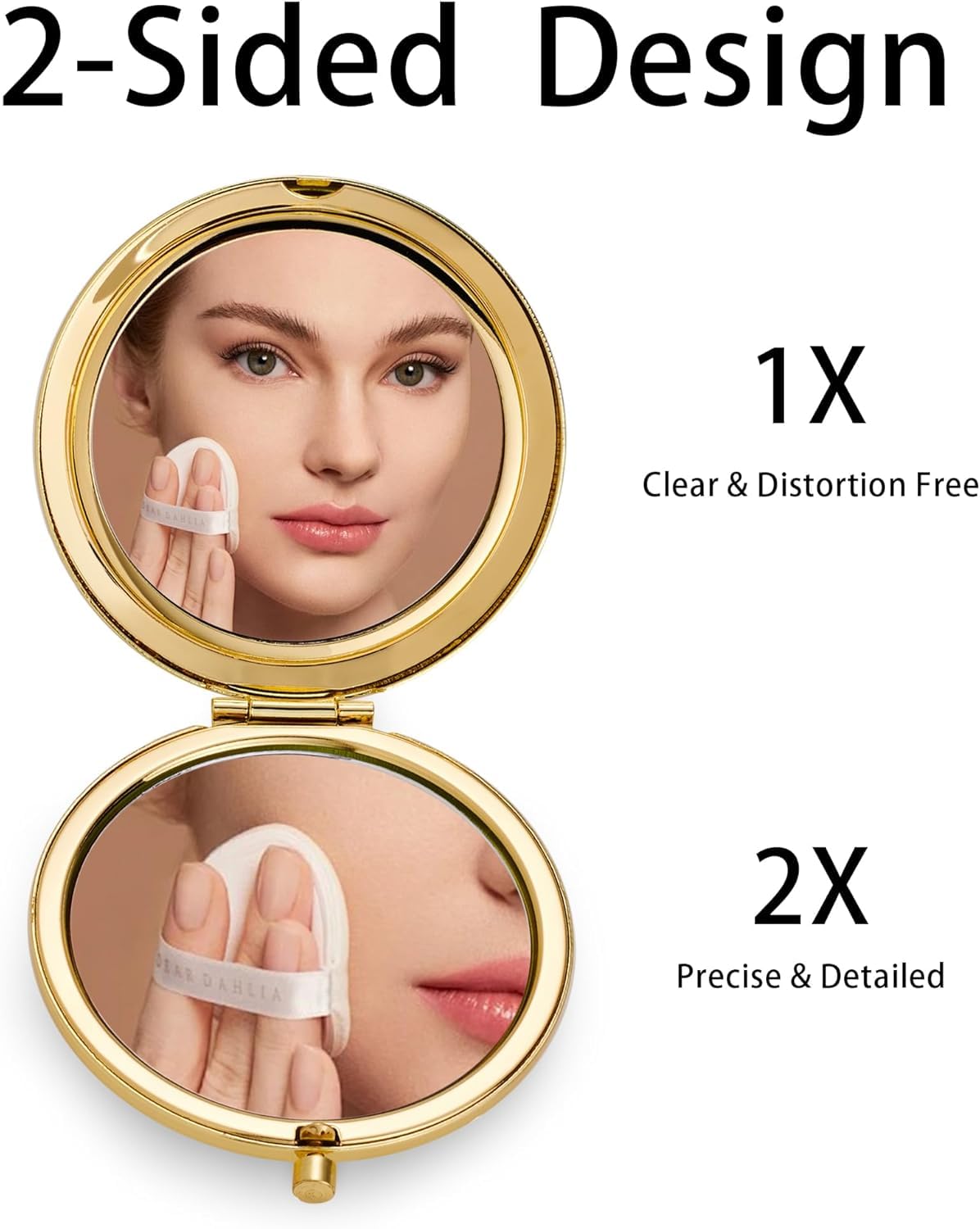 MLLXX button pop-up design mirror for easy opening and closing.