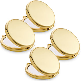 MLLXX compact purse mirror in gold, four-pack, ideal for on-the-go touch-ups.