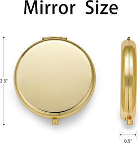 MLLXX travel-friendly pocket mirror, 2.5 inch diameter, fits in any bag.