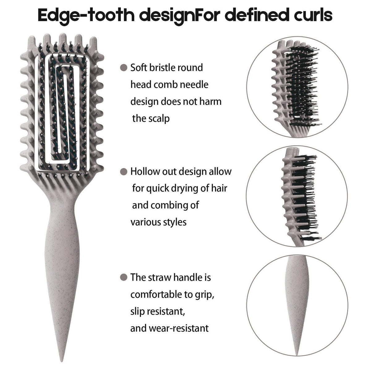 MMBVSZ Candybrush detangling brush gliding through thick hair with ease