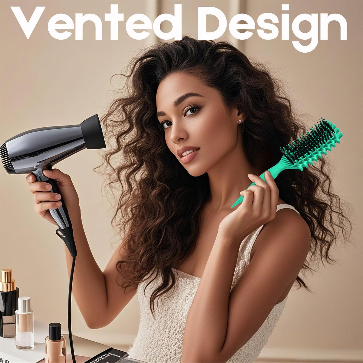 MMBVSZ brush works on wet or dry hair for versatile styling.