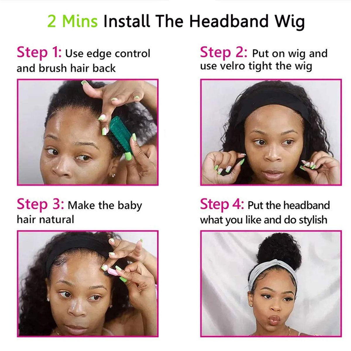 mmiqus headband wig beginner-friendly, quick setup for busy mornings.