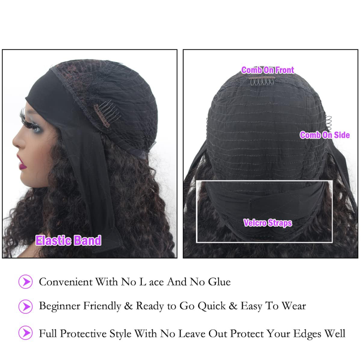 mmiqus headband wig natural color 20 inch, ready-to-wear with minimal styling.