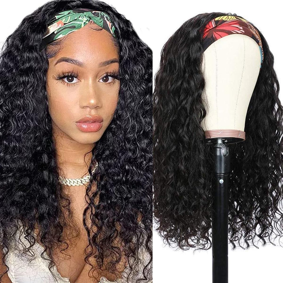 mmiqus headband wig water wave closeup, natural texture for daily wear.