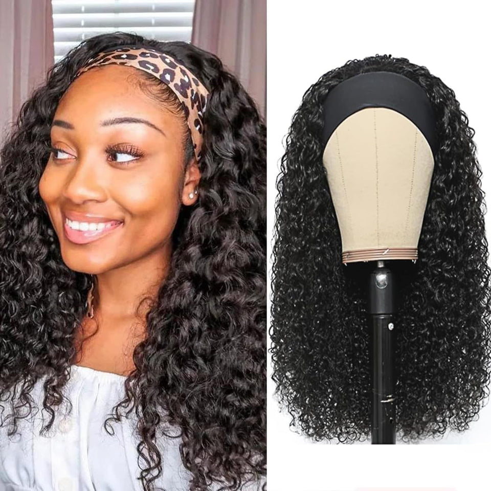 mmiQus water wave headband wig 16inch showing natural daily styling