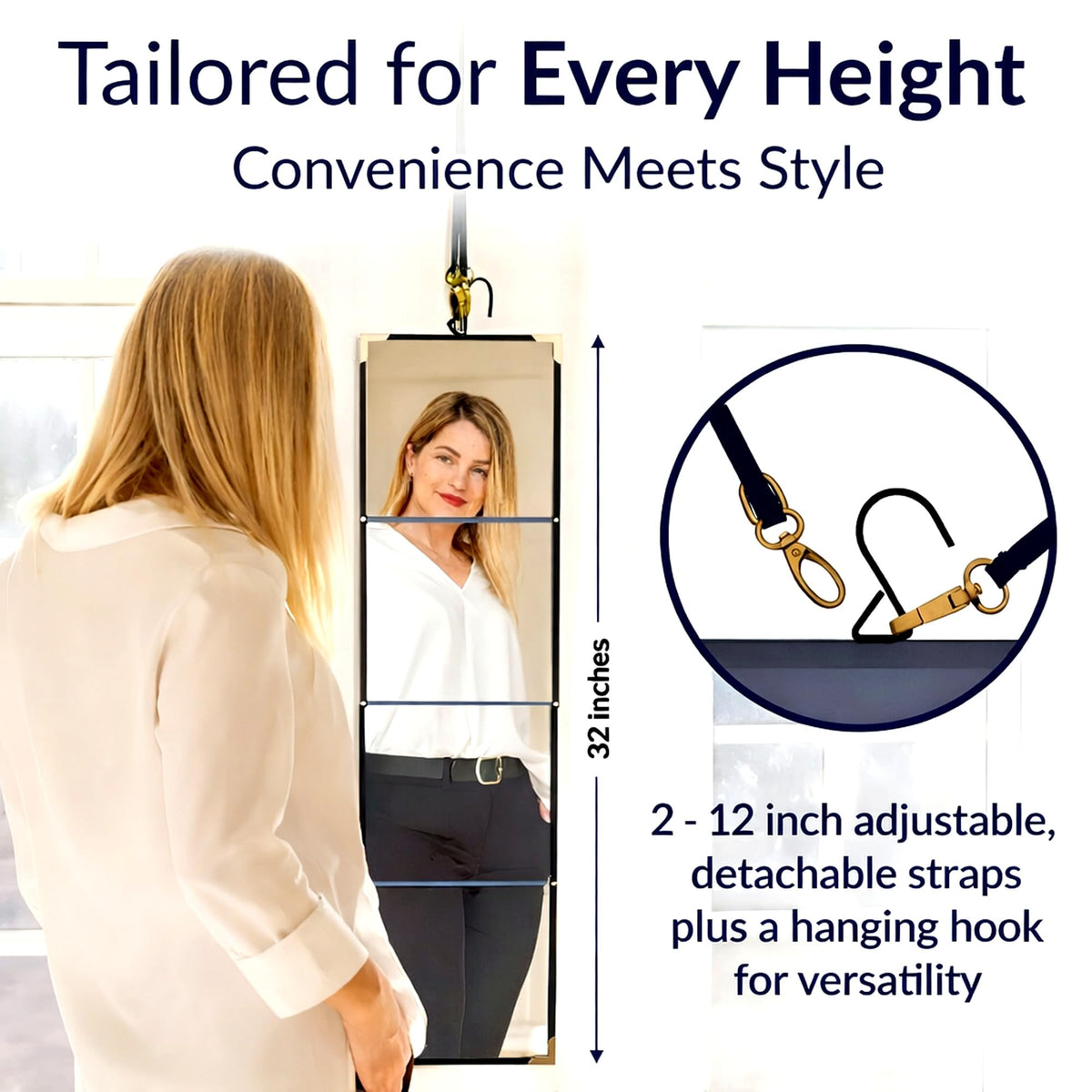 MMIRA folding full-length mirror in vanity configuration for hair and makeup checks