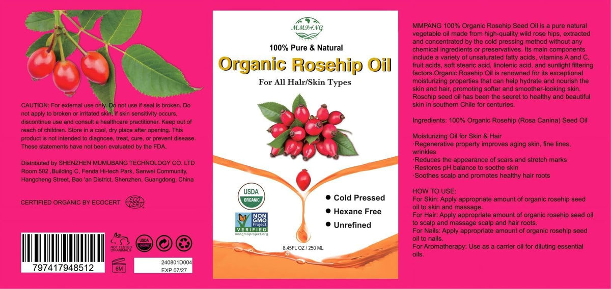 MMPANG Rosehip Seed Oil for haircare ends nourishment