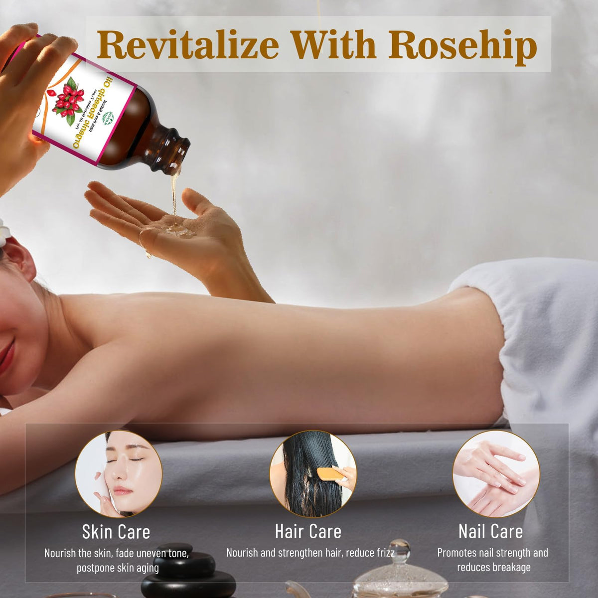MMPANG Rosehip Seed Oil label detail showing organic certification