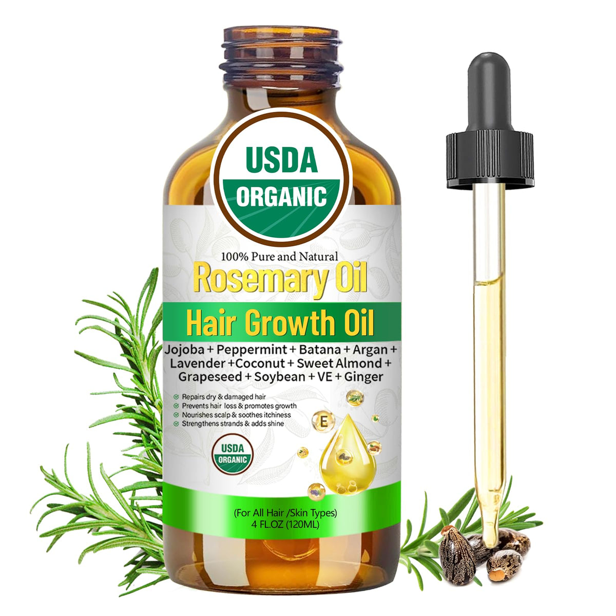 MMPANG Rosemary Oil bottle for hair growth support and scalp care