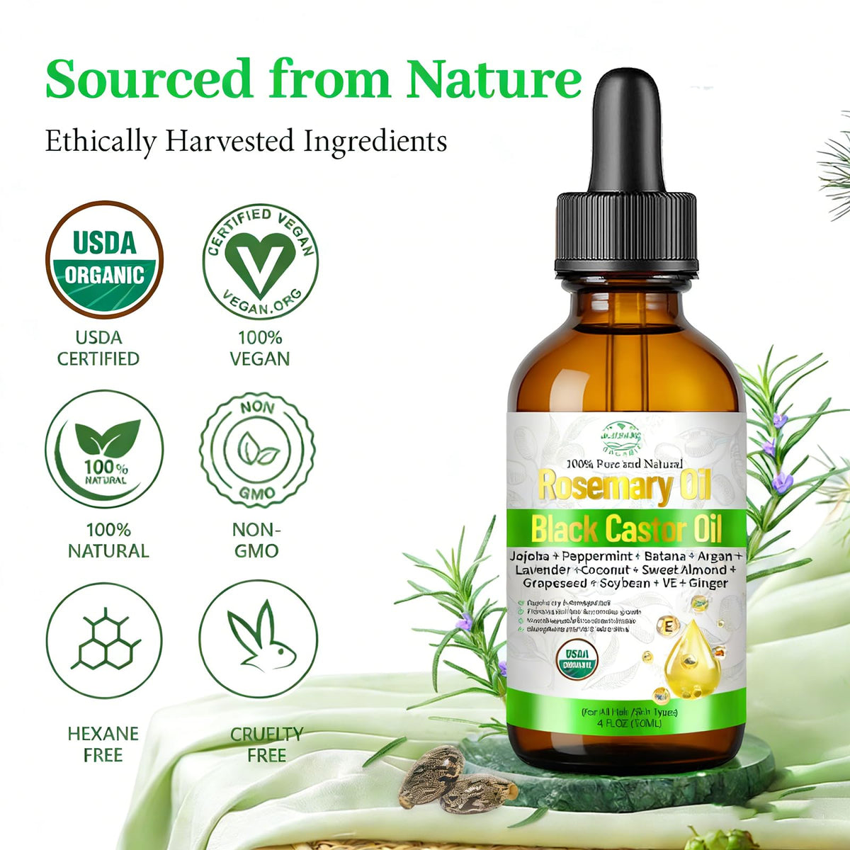 MMPANG Rosemary Oil applying on hair for a lightweight shine