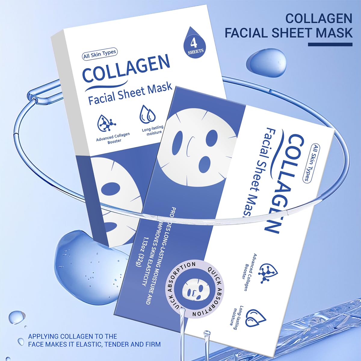 MMV Collagen Face Mask shows pores tightened and firmer skin after use.