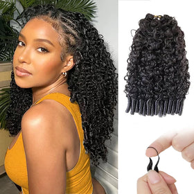 Mnador Burmese curly crochet hair pack front view for natural blend and easy styling.