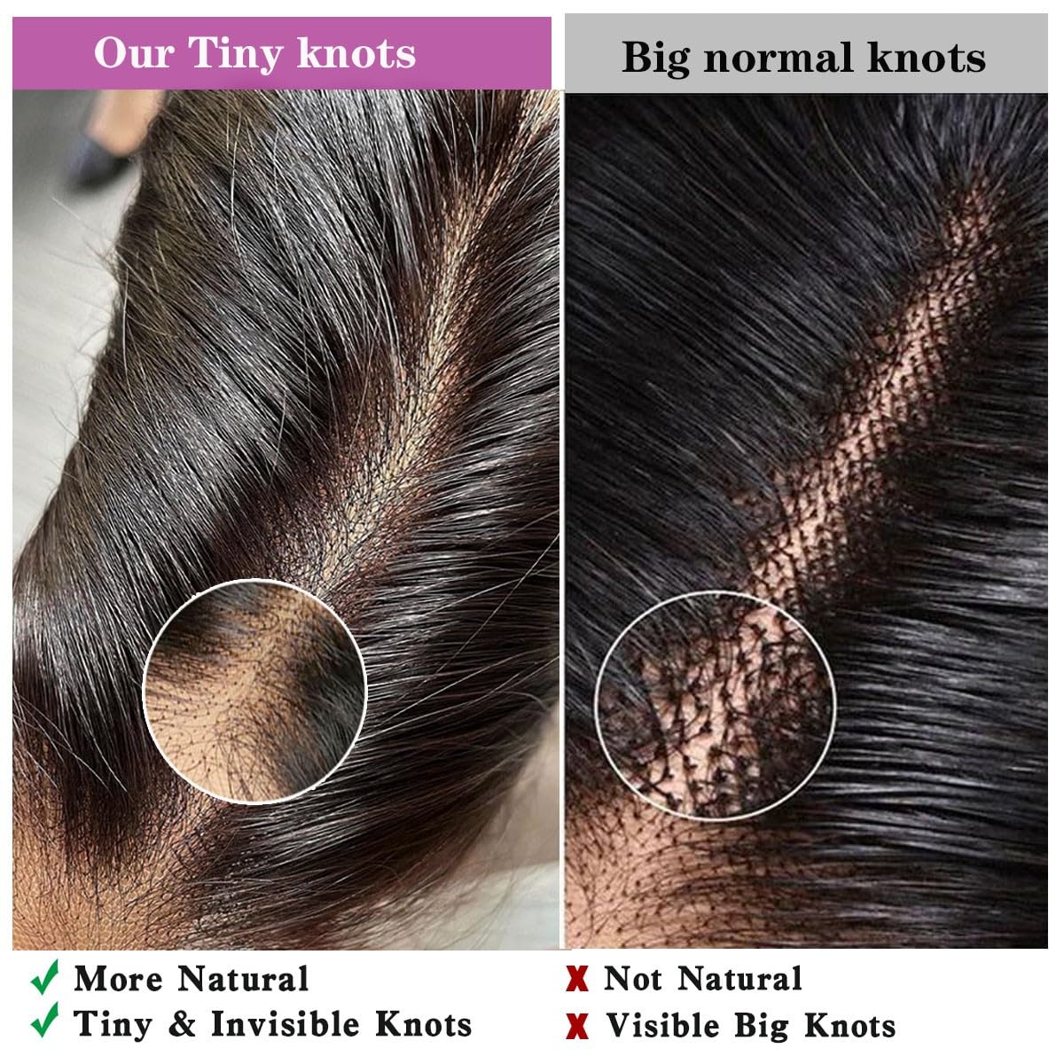 Mnador easy-to-install closure with natural look for daily wear and events.