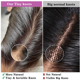 Mnador tiny knots bleached for scalp like appearance and realism.
