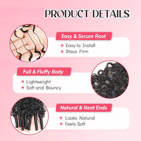 Mnador virgin Burmese curly hair provides realistic texture and easy blend.