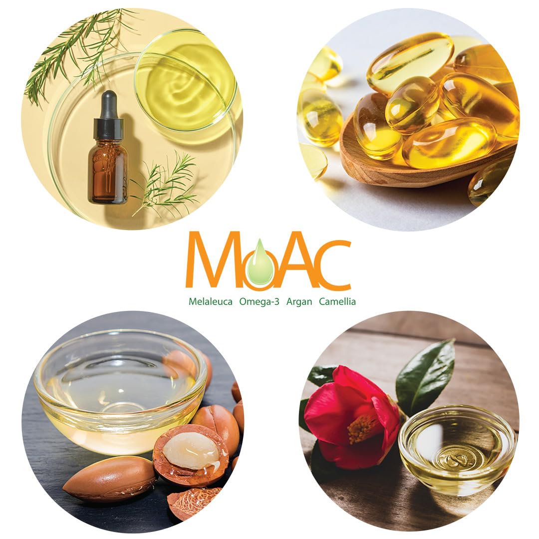Moac Curl Vitalizer demonstrates frizz control and natural shine.