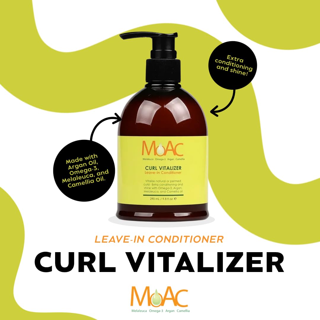 Moac Curl Vitalizer being applied to hair to define curls.