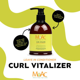Moac Curl Vitalizer being applied to hair to define curls.