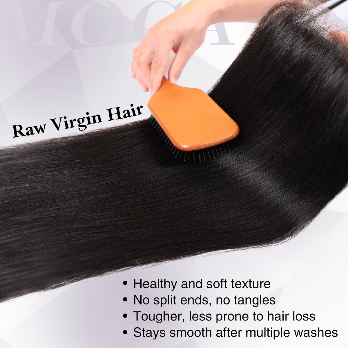 MOCA HAIR 5x5 parting space enables natural middle or side parts