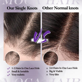 MOCA HAIR single knot bleached hairline for seamless part