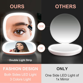 Mocado rose gold finish compact travel mirror for stylish on-the-go use