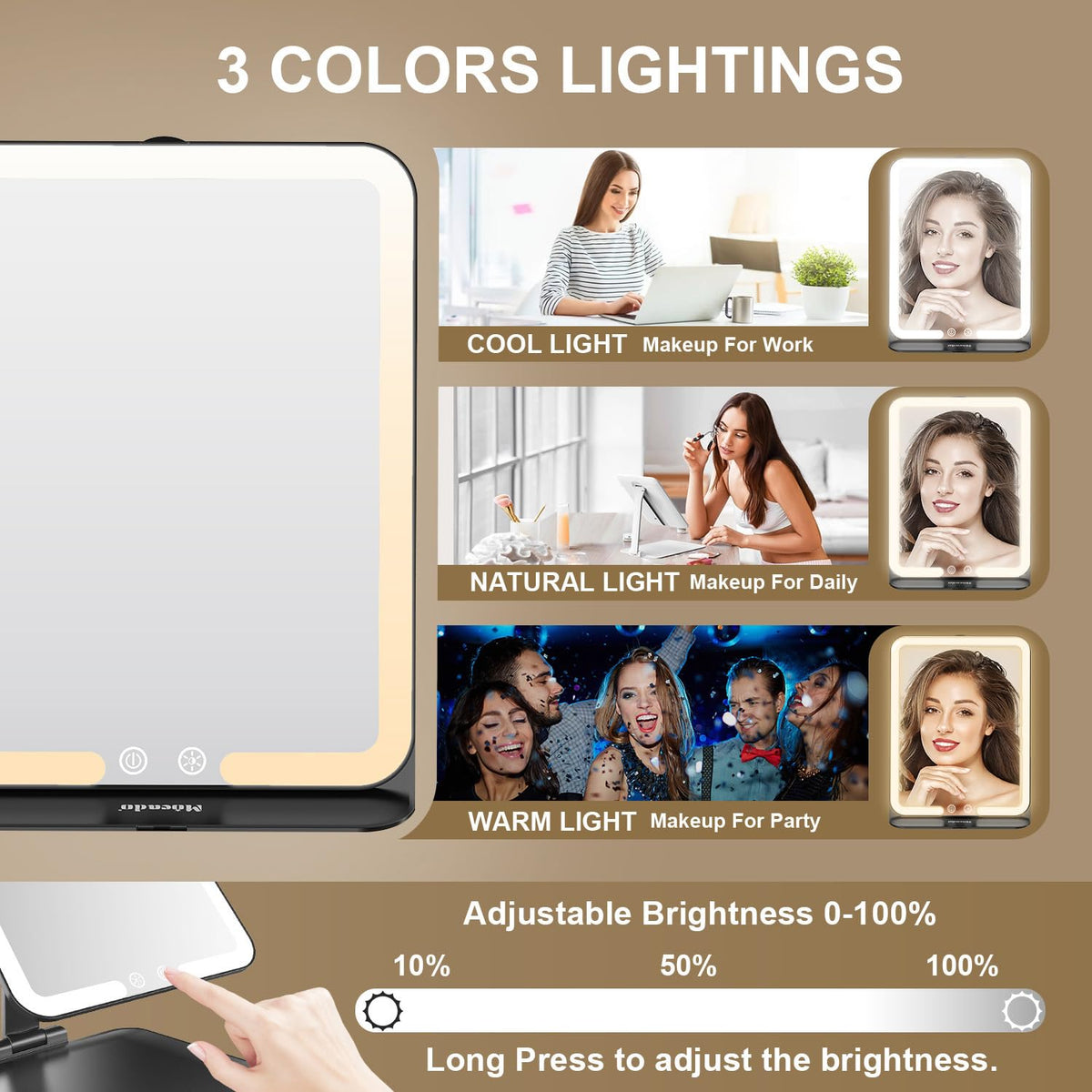 Mocado magnetic 10x magnifying mirror for detailed eye makeup and grooming.