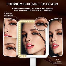 Mocado makeup mirror 3x ideal for foundation application.