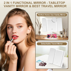 Mocado makeup mirror at 7x for precise eyebrow shaping.
