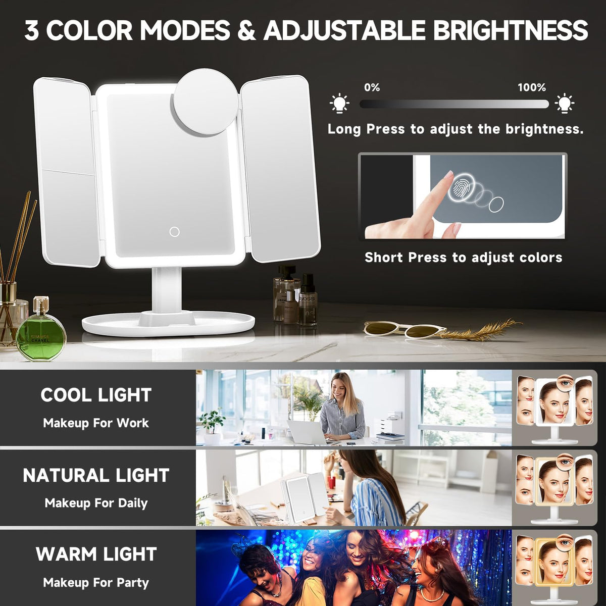Mocado makeup mirror detachable travel-friendly design.