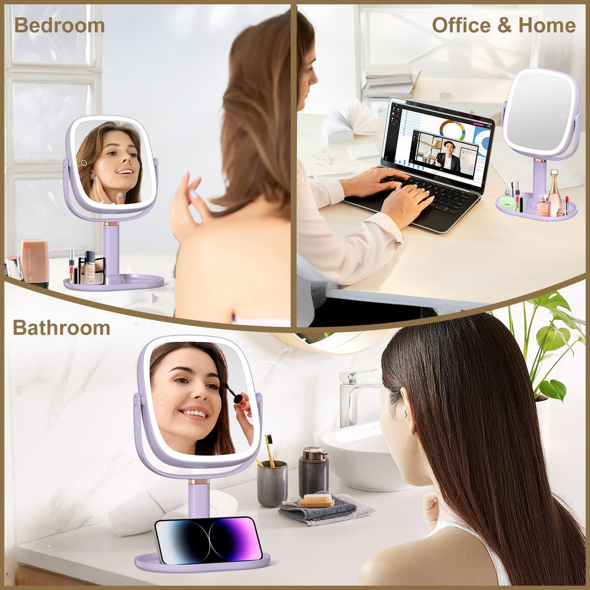 Sturdy base of Mocado mirror doubles as storage for cosmetics